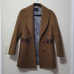 AULA 100% Wool Peanut Brown Blazer Coat